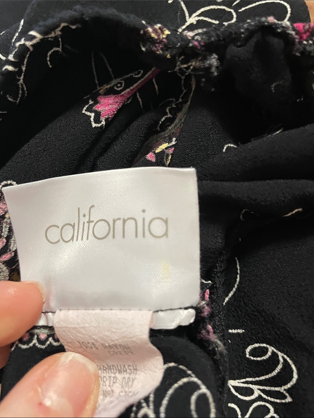 California Black Paisley Print Rayon Crepe Skirt - Women's - Picture 4 of 4